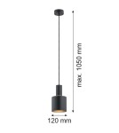 Single pendant lamps - Argon SINES pendant lamp 1 pł. 1x15W (max) black structure brass elements 4219 - product 2