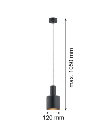 Argon SINES pendant lamp 1 pł. 1x15W (max) black structure brass elements 4219 - product 2