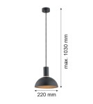Single pendant lamps - Argon SINES pendant lamp 1 pł. 1x15W (max) black structure brass elements 4222 - product 2