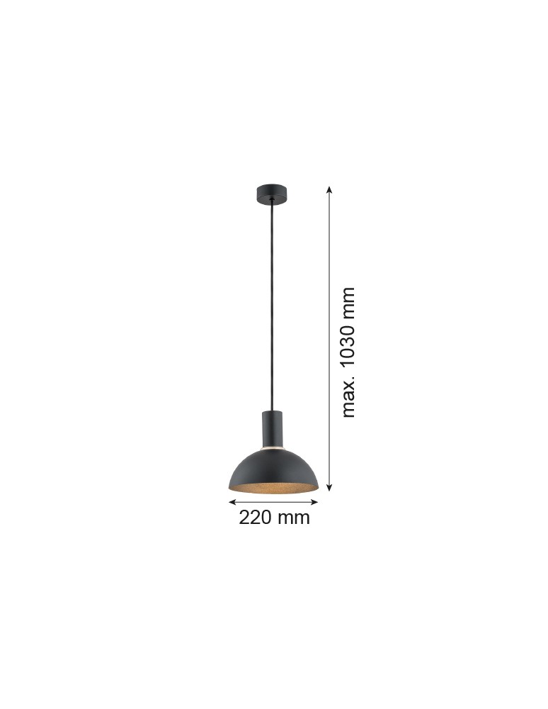 Single pendant lamps - Argon SINES pendant lamp 1 pł. 1x15W (max) black structure brass elements 4222 - product kolory-swiatla.pl 2