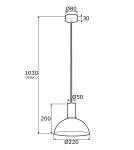 Single pendant lamps - Argon SINES pendant lamp 1 pł. 1x15W (max) black structure brass elements 4222 - product 3