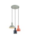 Argon SINES 3-fl. pendant lamp on a circular ceiling light fixture 3x15W (max) mix (sage, coral, black) brass elements 1479