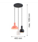 Argon SINES lampa wisząca 3 pł. na okrągłej podsufitce 3x15W (max) mix (biały, czarny, koral) elementy mosiądzowane 1480
