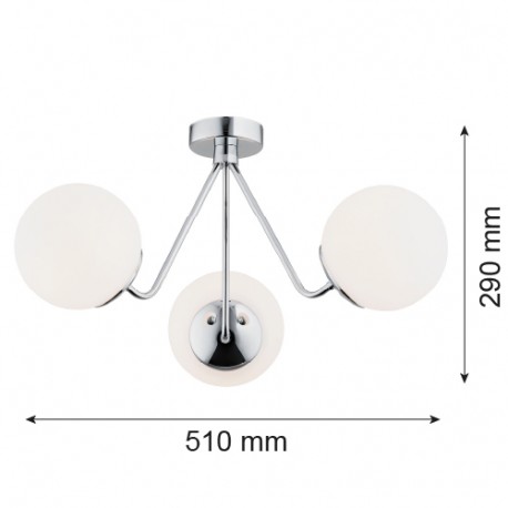 Argon TOMAR żyrandol 3 pł. 3x15W (max) opal mat chrom 1477