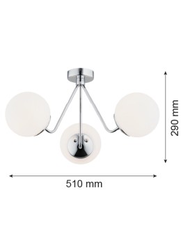 Argon TOMAR żyrandol 3 pł. 3x15W (max) opal mat chrom 1477 - produkt 2