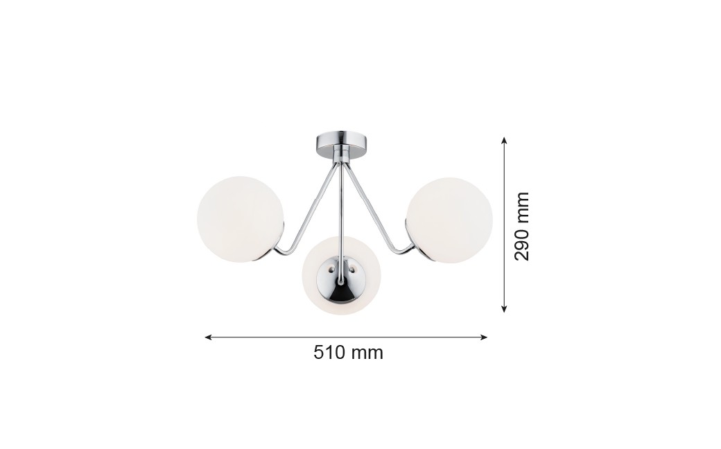 Argon TOMAR żyrandol 3 pł. 3x15W (max) opal mat chrom 1477