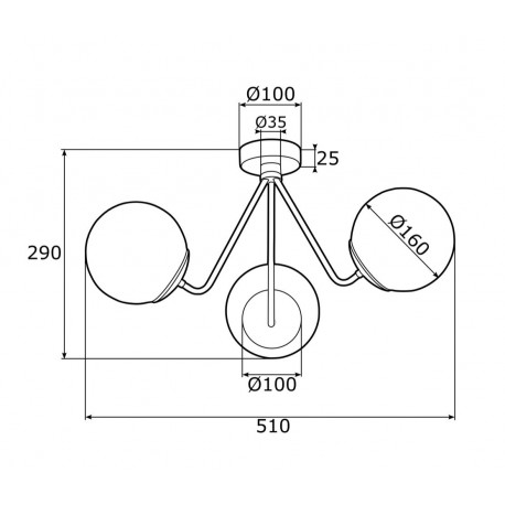 Argon TOMAR żyrandol 3 pł. 3x15W (max) opal mat chrom 1477