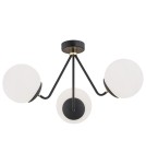3-point ceiling lamps - Argon TOMAR 3 fl. chandelier 3x15W (max) opal mat black structure 1478 - product 1