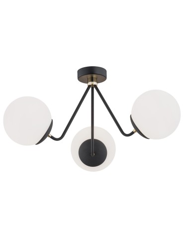 Argon TOMAR 3 fl. chandelier 3x15W (max) opal mat black structure 1478