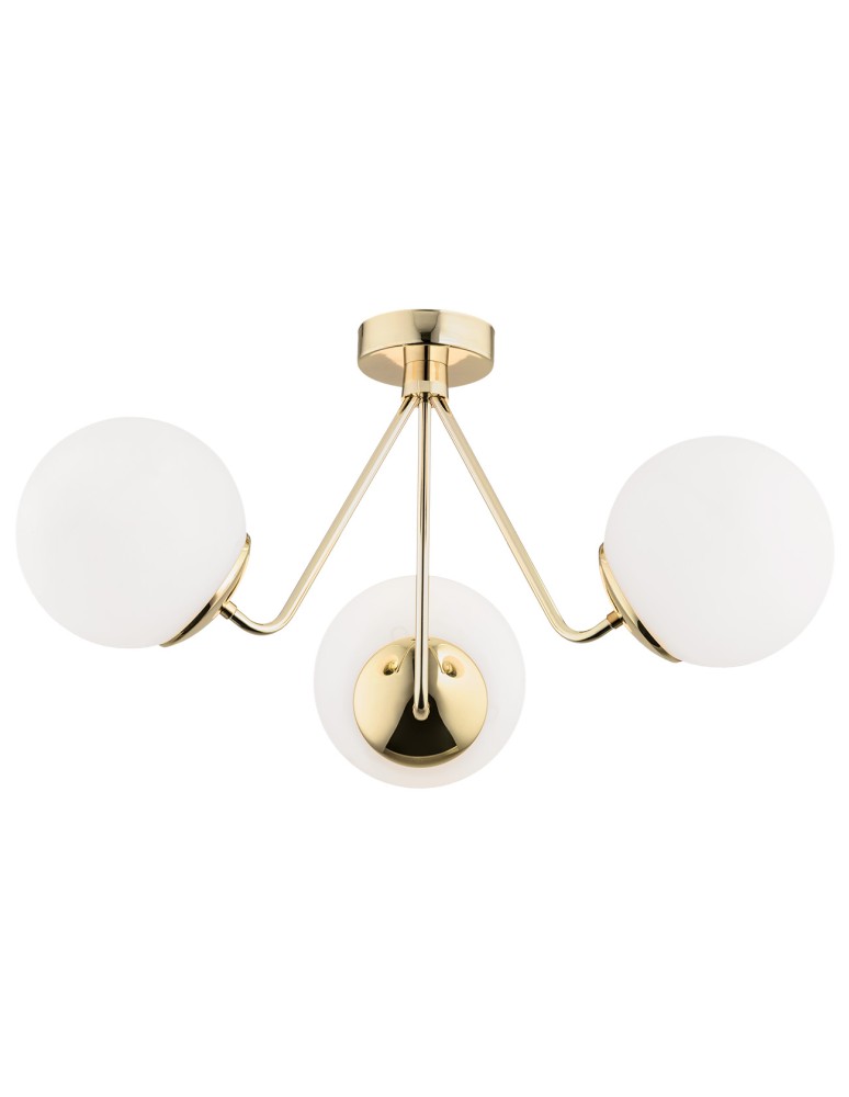 3-point ceiling lamps - Argon TOMAR 3 fl. chandelier 3x15W (max) opal matt brass 1481 - product kolory-swiatla.pl 1