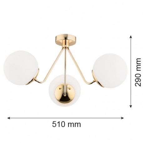 Argon TOMAR żyrandol 3 pł. 3x15W (max) opal mat mosiądz 1481
