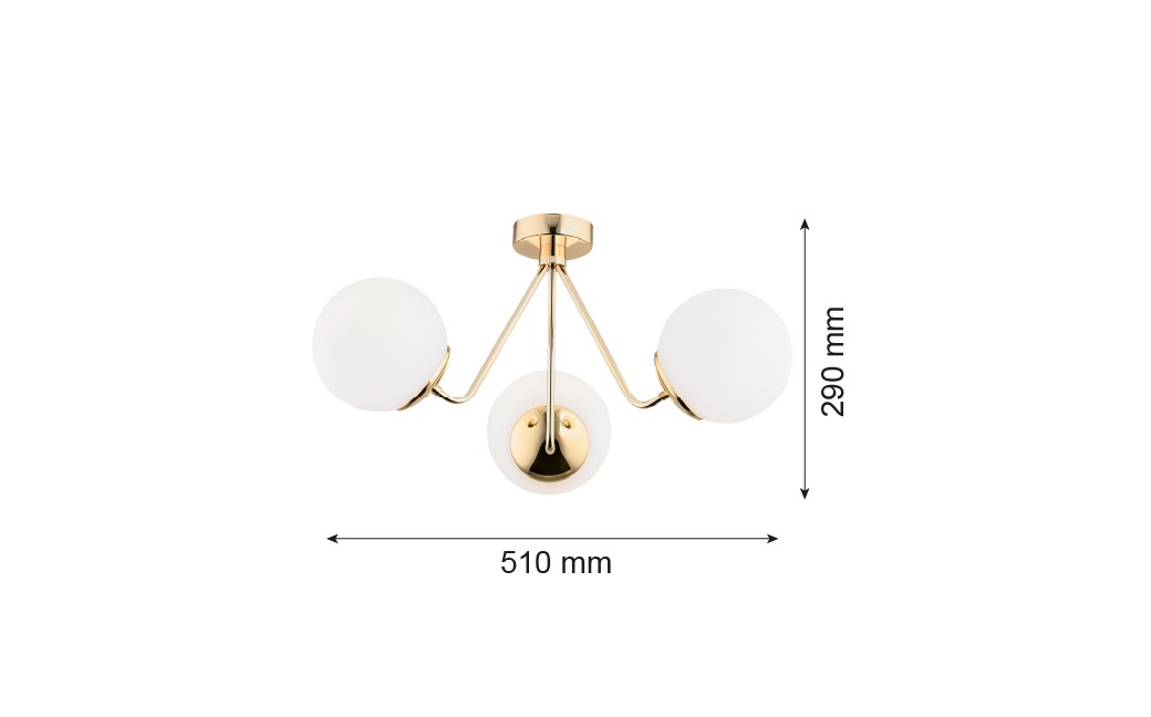 Argon TOMAR żyrandol 3 pł. 3x15W (max) opal mat mosiądz 1481
