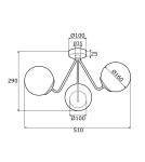 3-point ceiling lamps - Argon TOMAR 3 fl. chandelier 3x15W (max) opal matt brass 1481 - product 3