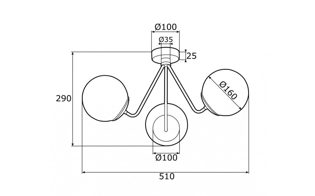 Argon TOMAR żyrandol 3 pł. 3x15W (max) opal mat mosiądz 1481