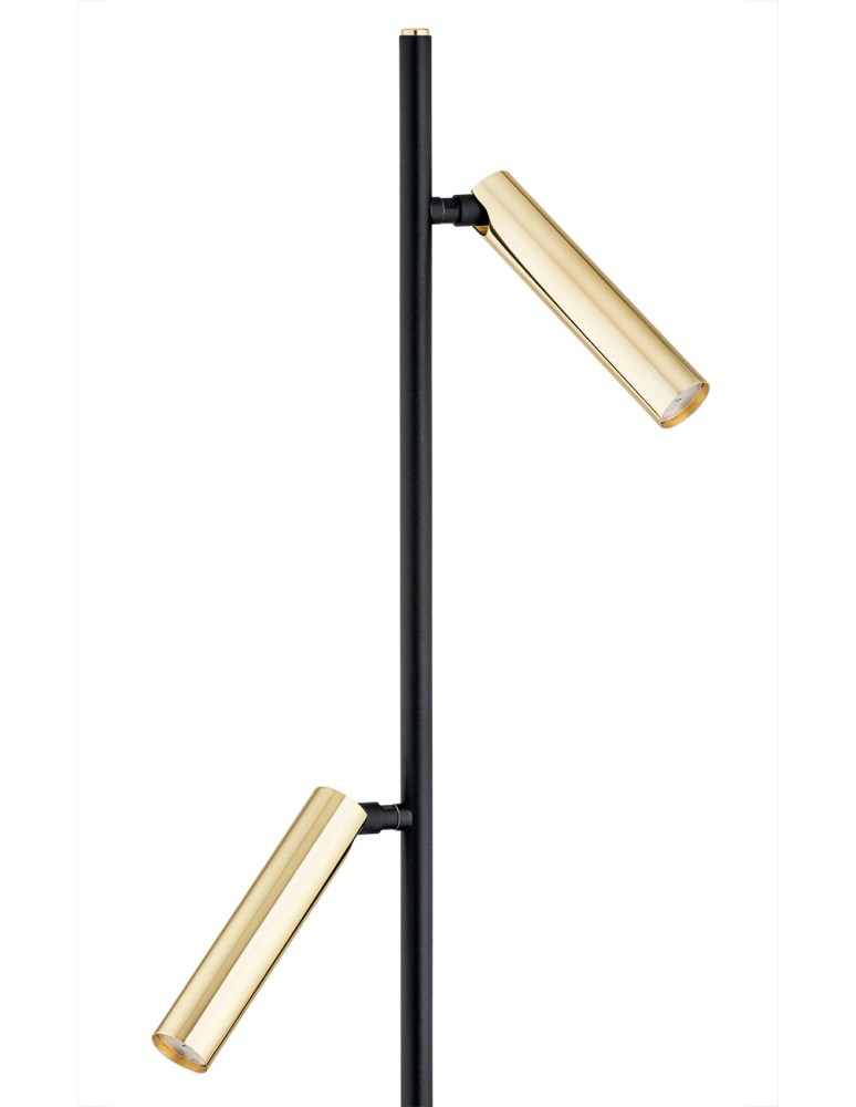 Floor lamps for reading - Argon TORRE 2 fl. floor lamp 2x6W LED (max) black structure brass 7083 - product kolory-swiatla.pl 3