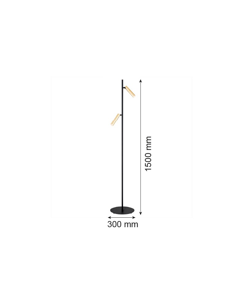 Floor lamps for reading - Argon TORRE 2 fl. floor lamp 2x6W LED (max) black structure brass 7083 - product kolory-swiatla.pl 5