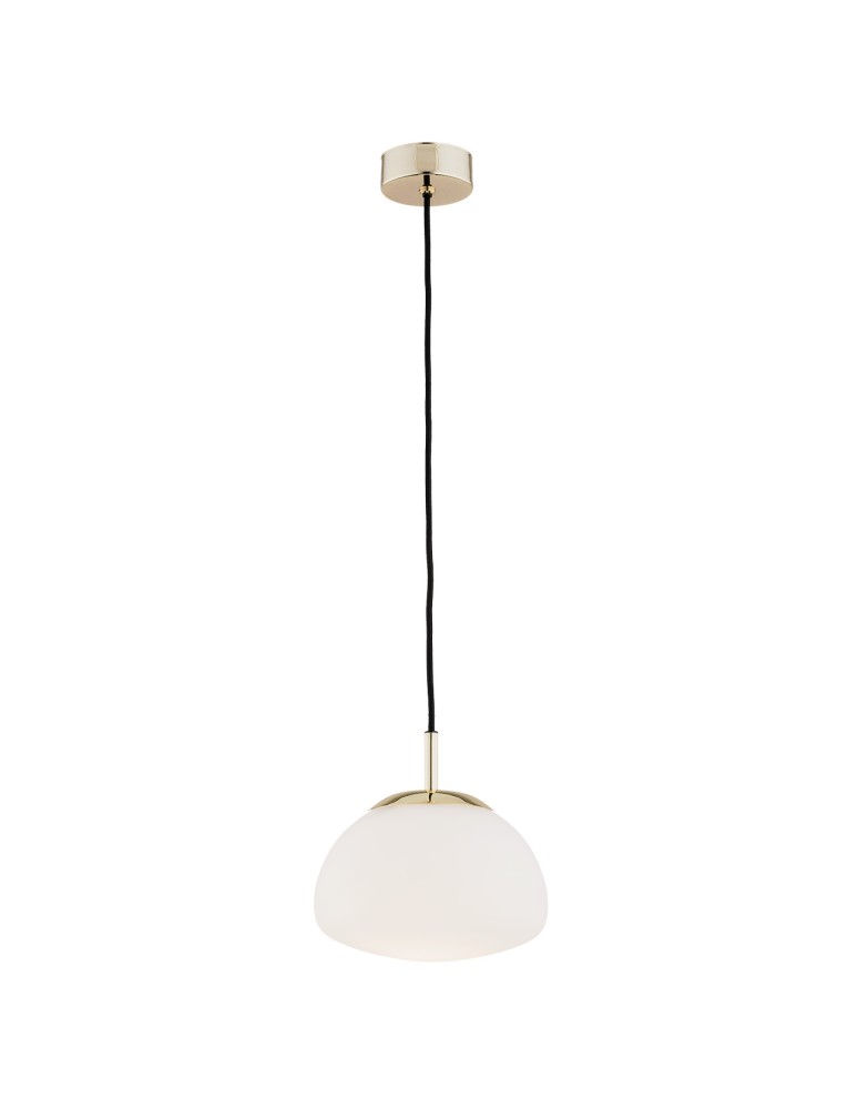 Single pendant lamps - Argon TRINI pendant lamp 1 pł. S 1x15W (max) opal mat brass elements 4352 - product kolory-swiatla.pl 1