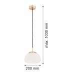 Single pendant lamps - Argon TRINI pendant lamp 1 pł. S 1x15W (max) opal mat brass elements 4352 - product 2