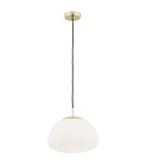 Single pendant lamps - Argon TRINI pendant lamp 1 pł. M 1x15W (max) opal mat brass elements 4316 - product 1