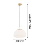 Argon TRINI lampa wisząca 1 pł. M 1x15W (max) opal mat elementy mosiądzowane 4316