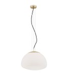 Single pendant lamps - Argon TRINI pendant lamp 1 pł. L 1x15W (max) opal mat brass elements 4317 - product 1