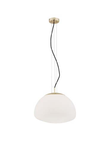 Argon TRINI pendant lamp 1 pł. L 1x15W (max) opal mat brass elements 4317