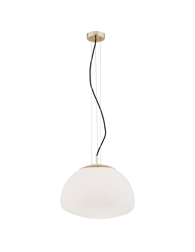 Single pendant lamps - Argon TRINI pendant lamp 1 pł. L 1x15W (max) opal mat brass elements 4317 - product kolory-swiatla.pl 1