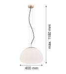 Single pendant lamps - Argon TRINI pendant lamp 1 pł. L 1x15W (max) opal mat brass elements 4317 - product 3