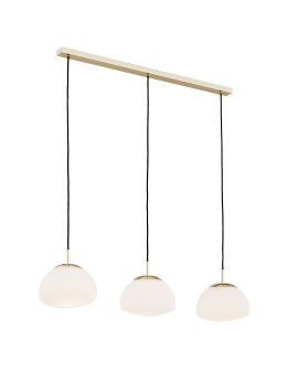 Argon TRINI lampa wisząca 3 pł. listwa 3x15W (max) opal mat mosiądz 1494