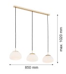 Pendant lamps - Argon TRINI 3-light strip pendant lamp 3x15W (max) opal matt brass 1494 - product 2