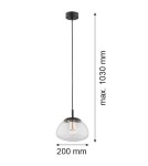 Argon TRINI lampa wisząca 1 pł. S 1x15W (max) transparentny czarny mat 4331