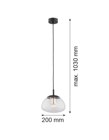 Argon TRINI 1 pł. S pendant lamp 1x15W (max) transparent matte black 4331 - product 2