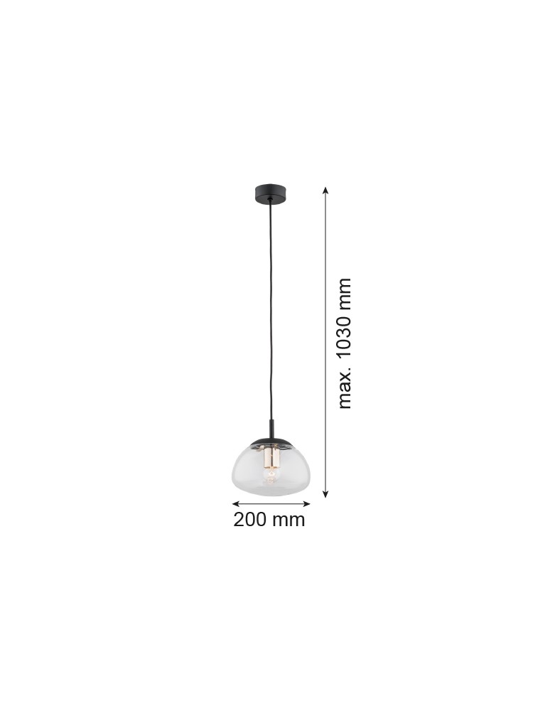 Argon TRINI lampa wisząca 1 pł. S 1x15W (max) transparentny czarny mat 4331
