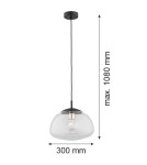 Single pendant lamps - Argon TRINI pendant lamp 1 pł. M 1x15W (max) transparent mat black 4332 - product 4