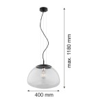 Single pendant lamps - Argon TRINI 1-light pendant lamp L 1x15W (max) transparent matte black 4351 - product 3