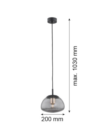 Argon TRINI lampa wisząca 1 pł. S 1x15W (max) dymny czarny mat 4333 - produkt 2