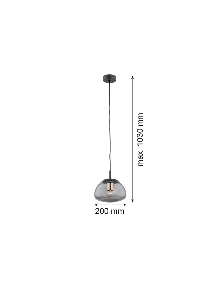 Argon TRINI lampa wisząca 1 pł. S 1x15W (max) dymny czarny mat 4333