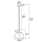 Single pendant lamps - Argon TRINI 1-phase pendant lamp S 1x15W (max) smoky matte black 4333 - product 3