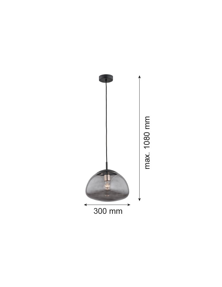 Argon TRINI lampa wisząca 1 pł. M 1x15W (max) dymny czarny mat 4334
