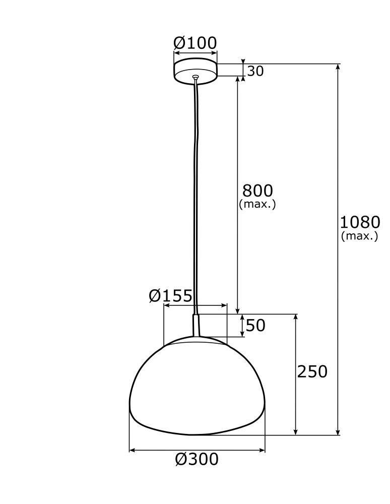 Argon TRINI lampa wisząca 1 pł. M 1x15W (max) dymny czarny mat 4334
