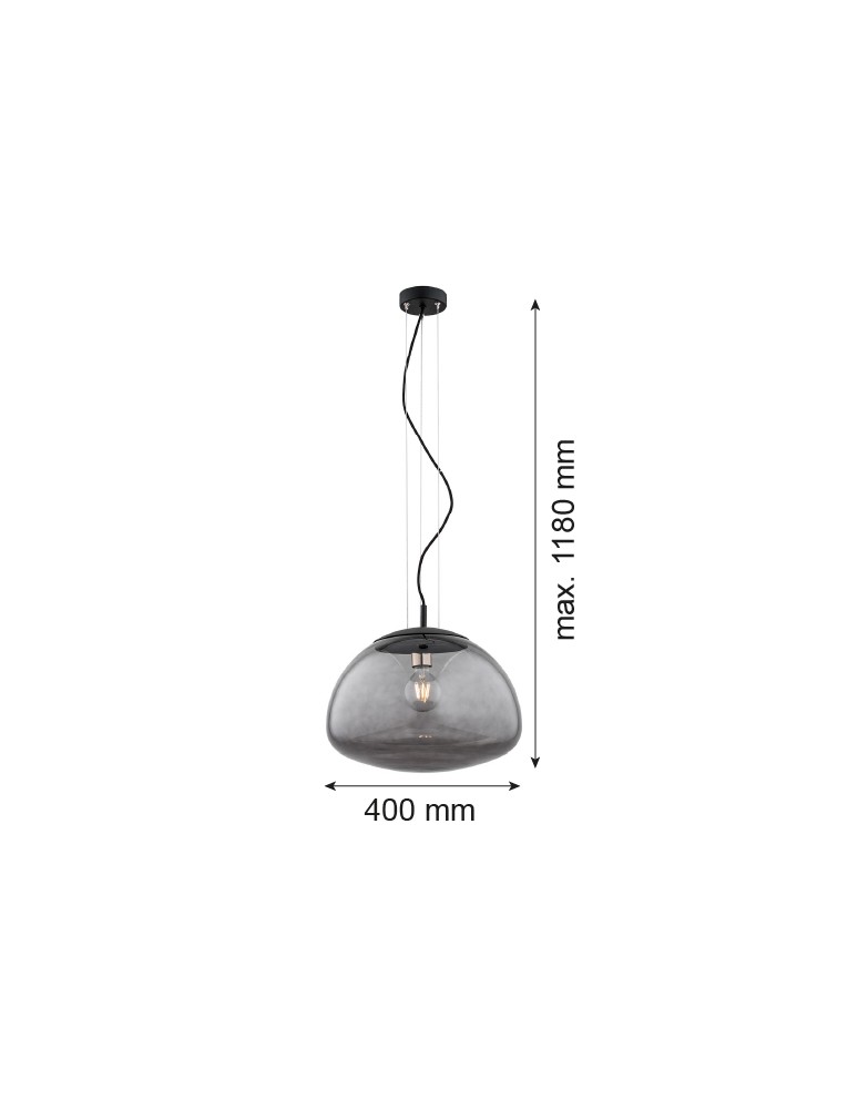 Single pendant lamps - Argon TRINI 1-light pendant lamp L 1x15W (max) smoky matte black 4350 - product kolory-swiatla.pl 2