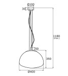 Single pendant lamps - Argon TRINI 1-light pendant lamp L 1x15W (max) smoky matte black 4350 - product 3