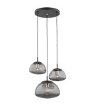Argon TRINI lampa wisząca 3 pł. na okrągłej podsufitce 3x15W (max) dymny czarny mat 1493