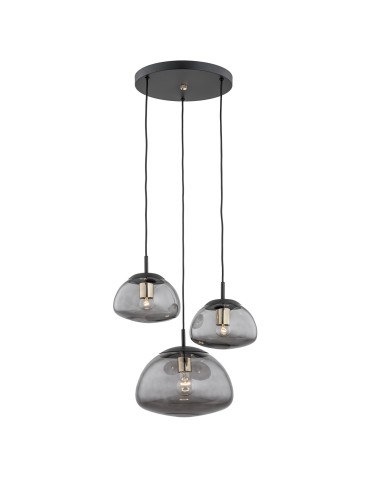 Argon TRINI lampa wisząca 3 pł. na okrągłej podsufitce 3x15W (max) dymny czarny mat 1493
