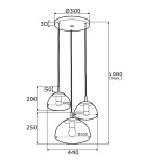 Argon TRINI lampa wisząca 3 pł. na okrągłej podsufitce 3x15W (max) dymny czarny mat 1493