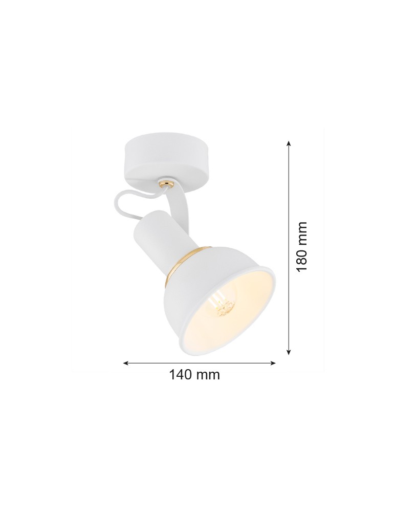 Argon TWIST kinkiet 1 pł. 1x7W (max) biały struktura elementy mosiądzowane 4899