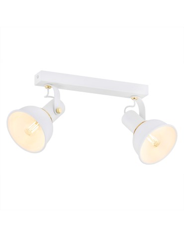 Argon TWIST plafond 2 fl. 2x7W (max) white structure brass elements 7036