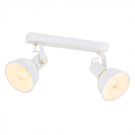 Argon TWIST plafon 2 pł. 2x7W (max) biały struktura elementy mosiądzowane 7036