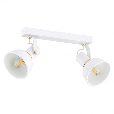 Argon TWIST plafon 2 pł. 2x7W (max) biały struktura elementy mosiądzowane 7036