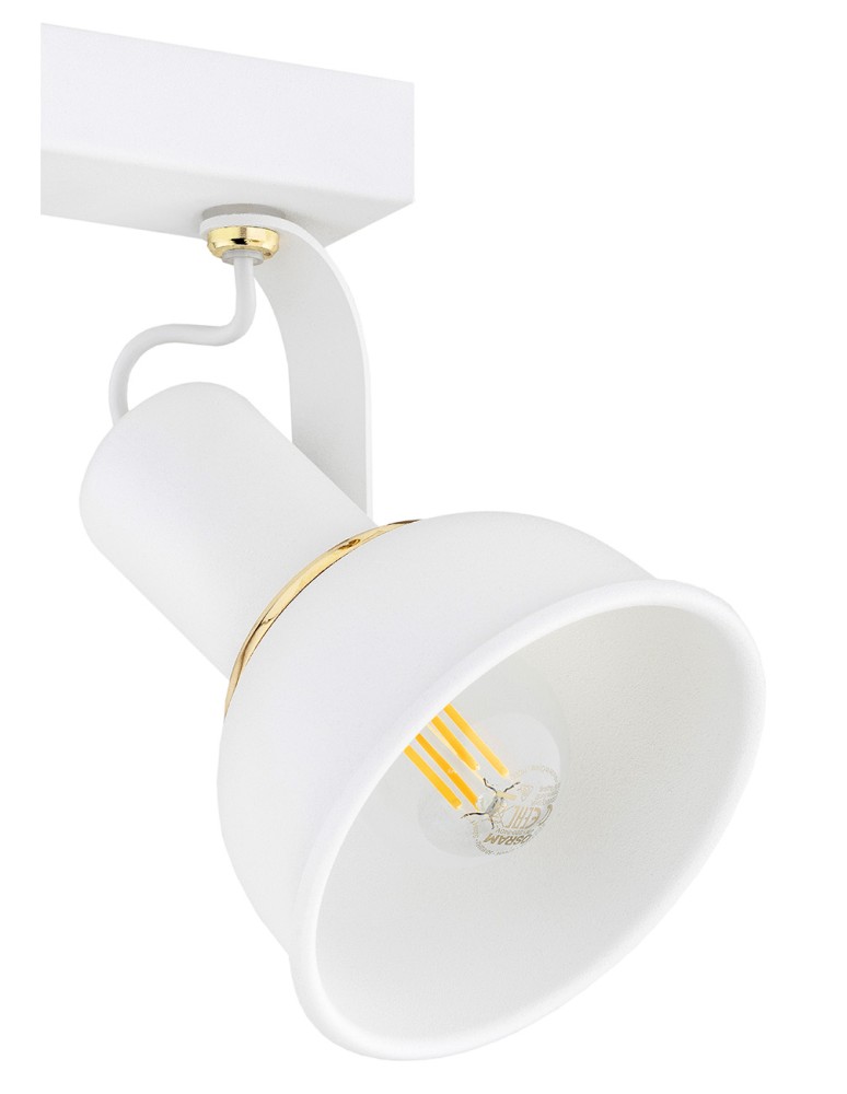 Adjustable ceiling lamps - spots - Argon TWIST plafond 2 fl. 2x7W (max) white structure brass elements 7036 - product kolory-swiatla.pl 3